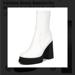 Elegant White Platform Ankle Boots